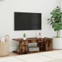 Mueble de TV con luces LED color roble ahumado 90x39x30 cm en Muebles TV | Comprar online en Foru.es