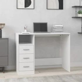 White plywood desk with drawers 102x50x76 cm by vidaXL, Desks - Ref: Foro24-823032, Price: 86,68 €, Discount: %