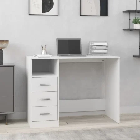 Escritorio cajones madera contrachapada blanco 102x50x76 cm de vidaXL, Escritorios - Ref: Foro24-823032, Precio: 86,68 €, Des...