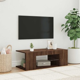 Mueble de TV con luces LED color roble marrón 90x39x30 cm en Muebles TV | Comprar online en Foru.es