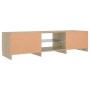 Mueble de TV con luces LED roble ahumado 140x40x36 cm en Muebles TV | Comprar online en Foru.es