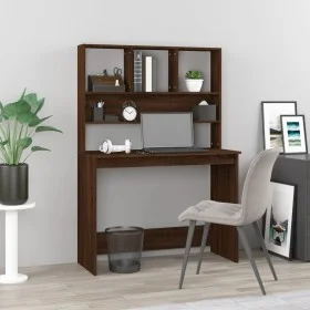Oak brown plywood desk with shelves 102x45x148cm by vidaXL, Desks - Ref: Foro24-823007, Price: 77,84 €, Discount: %