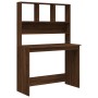 Escritorio con estantes contrachapada marrón roble 102x45x148cm de vidaXL, Escritorios - Ref: Foro24-823007, Precio: 79,06 €,...