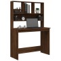 Escritorio con estantes contrachapada marrón roble 102x45x148cm de vidaXL, Escritorios - Ref: Foro24-823007, Precio: 79,06 €,...