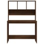 Escritorio con estantes contrachapada marrón roble 102x45x148cm de vidaXL, Escritorios - Ref: Foro24-823007, Precio: 79,06 €,...