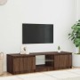 Mueble de TV con luces LED marrón roble 140x40x36 cm en Muebles TV | Comprar online en Foru.es