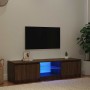 Mueble de TV con luces LED marrón roble 140x40x36 cm en Muebles TV | Comprar online en Foru.es