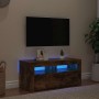 Mueble de TV con luces LED roble ahumado 90x35x40 cm en Muebles TV | Comprar online en Foru.es