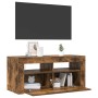 Mueble de TV con luces LED roble ahumado 90x35x40 cm en Muebles TV | Comprar online en Foru.es