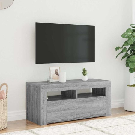 Mueble de TV con luces LED gris Sonoma 90x35x40 cm en Muebles TV | Comprar online en Foru.es