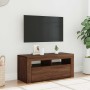 Mueble de TV con luces LED roble marrón 90x35x40 cm en Muebles TV | Comprar online en Foru.es
