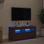 Mueble de TV con luces LED roble marrón 90x35x40 cm en Muebles TV | Comprar online en Foru.es