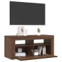 Mueble de TV con luces LED roble marrón 90x35x40 cm en Muebles TV | Comprar online en Foru.es