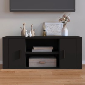 Mueble para TV madera contrachapada negra 100x35x40 cm en Muebles TV | Comprar online en Foru.es