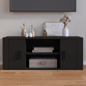 Mueble para TV madera contrachapada negra 100x35x40 cm en Muebles TV | Comprar online en Foru.es