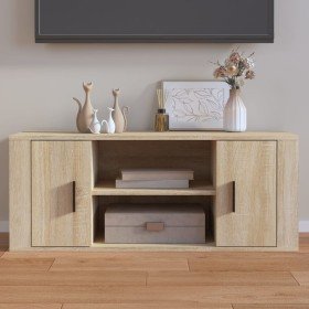 Mueble para TV madera contrachapada color roble 100x35x40 cm en Muebles TV | Comprar online en Foru.es