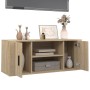 Mueble para TV madera contrachapada color roble 100x35x40 cm en Muebles TV | Comprar online en Foru.es