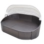 Tumbona con dosel de ratán sintético marrón de vidaXL, Camas para exteriores - Ref: Foro24-41831, Precio: 582,89 €, Descuento: %