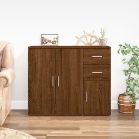 Aparador madera contrachapada roble marrón 91x29,5x75 cm de vidaXL, Aparadores - Ref: Foro24-823276, Precio: 94,33 €, Descuen...