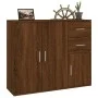 Aparador madera contrachapada roble marrón 91x29,5x75 cm de vidaXL, Aparadores - Ref: Foro24-823276, Precio: 94,33 €, Descuen...