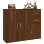 Aparador madera contrachapada roble marrón 91x29,5x75 cm de vidaXL, Aparadores - Ref: Foro24-823276, Precio: 97,72 €, Descuen...