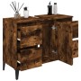 Armario de lavabo madera contrachapada roble ahumado 80x33x60cm de vidaXL, Tocadores de baño - Ref: Foro24-821281, Precio: 81...