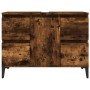 Armario de lavabo madera contrachapada roble ahumado 80x33x60cm de vidaXL, Tocadores de baño - Ref: Foro24-821281, Precio: 81...
