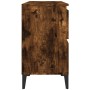 Armario de lavabo madera contrachapada roble ahumado 80x33x60cm de vidaXL, Tocadores de baño - Ref: Foro24-821281, Precio: 81...