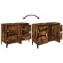 Armario de lavabo madera contrachapada roble ahumado 80x33x60cm de vidaXL, Tocadores de baño - Ref: Foro24-821281, Precio: 81...