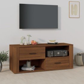 Mueble TV madera contrachapada color marrón roble 100x35x40 cm en Muebles TV | Comprar online en Foru.es
