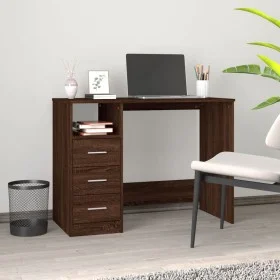 Escritorio con cajones contrachapada marrón roble 102x50x76 cm de vidaXL, Escritorios - Ref: Foro24-823039, Precio: 93,30 €, ...