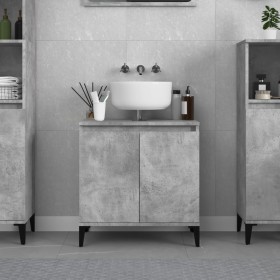 Armario de lavabo madera contrachapada gris hormigón 58x33x60cm de vidaXL, Tocadores de baño - Ref: Foro24-821264, Precio: 53...