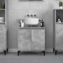 Armario de lavabo madera contrachapada gris hormigón 58x33x60cm de vidaXL, Tocadores de baño - Ref: Foro24-821264, Precio: 53...