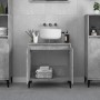 Armario de lavabo madera contrachapada gris hormigón 58x33x60cm de vidaXL, Tocadores de baño - Ref: Foro24-821264, Precio: 53...