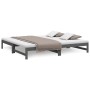 Sofá cama extraíble madera maciza de pino gris 2x(90x200) cm de vidaXL, Camas y somieres - Ref: Foro24-823406, Precio: 149,01...