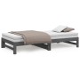 Sofá cama extraíble madera maciza de pino gris 2x(90x200) cm de vidaXL, Camas y somieres - Ref: Foro24-823406, Precio: 149,01...