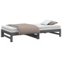 Sofá cama extraíble madera maciza de pino gris 2x(90x200) cm de vidaXL, Camas y somieres - Ref: Foro24-823406, Precio: 149,01...