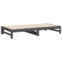 Sofá cama extraíble madera maciza de pino gris 2x(90x200) cm de vidaXL, Camas y somieres - Ref: Foro24-823406, Precio: 149,01...