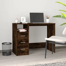 Escritorio con cajones contrachapada roble ahumado 102x50x76 cm de vidaXL, Escritorios - Ref: Foro24-823037, Precio: 84,29 €,...