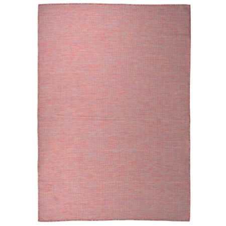 Alfombra de exterior de tejido plano rojo 140x200 cm de vidaXL, Alfombras - Ref: Foro24-340825, Precio: 65,61 €, Descuento: %