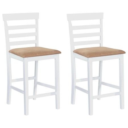 Taburetes de cocina 2 unidades tela blanco de vidaXL, Taburetes de cocina - Ref: Foro24-241702, Precio: 167,11 €, Descuento: %