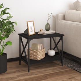 Mesa auxiliar de madera contrachapada negro 55x38x45 cm en Mesas de centro | Comprar online en Foru.es