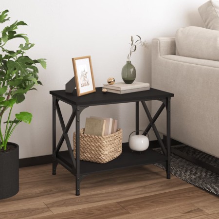 Mesa auxiliar de madera contrachapada negro 55x38x45 cm en Mesas de centro | Comprar online en Foru.es
