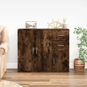 Aparador madera contrachapada roble ahumado 91x29,5x75 cm de vidaXL, Aparadores - Ref: Foro24-823274, Precio: 79,64 €, Descue...