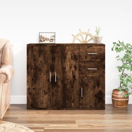 Aparador madera contrachapada roble ahumado 91x29,5x75 cm de vidaXL, Aparadores - Ref: Foro24-823274, Precio: 83,60 €, Descue...
