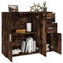 Aparador madera contrachapada roble ahumado 91x29,5x75 cm de vidaXL, Aparadores - Ref: Foro24-823274, Precio: 83,60 €, Descue...