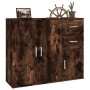 Aparador madera contrachapada roble ahumado 91x29,5x75 cm de vidaXL, Aparadores - Ref: Foro24-823274, Precio: 83,60 €, Descue...