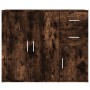Aparador madera contrachapada roble ahumado 91x29,5x75 cm de vidaXL, Aparadores - Ref: Foro24-823274, Precio: 83,60 €, Descue...