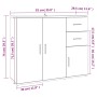 Aparador madera contrachapada roble ahumado 91x29,5x75 cm de vidaXL, Aparadores - Ref: Foro24-823274, Precio: 83,60 €, Descue...