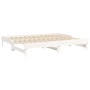 Sofá cama extraíble madera maciza de pino blanco 2x(100x200) cm de vidaXL, Camas y somieres - Ref: Foro24-823375, Precio: 250...